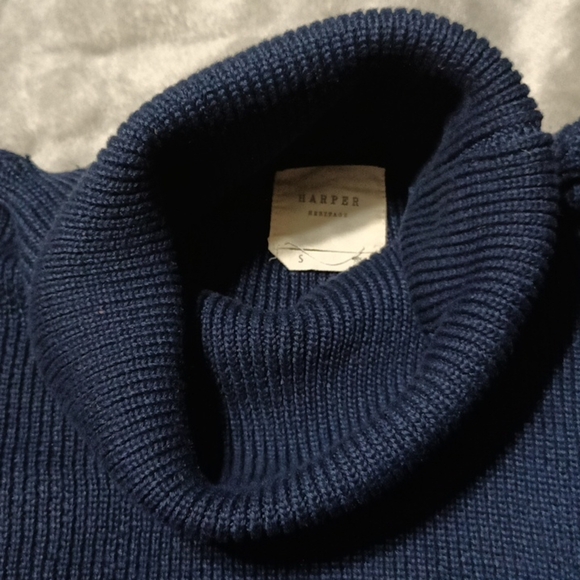Francesca’s Harper Heritage Navy Blue Turtleneck - Picture 7 of 11
